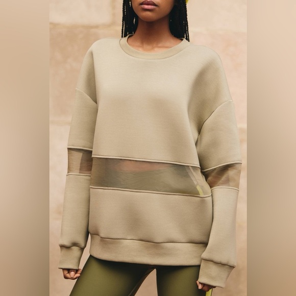 By Anthropologie - Mesh Paneled Sweatshirt - Green - Size Small - Good Condition - Picture 3 of 10